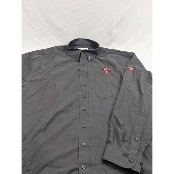 New No Tags Cutter Buck Oklahoma‎ Sooners Long Sleeve Dress Shirt XLT Gray - Picture 3 of 9